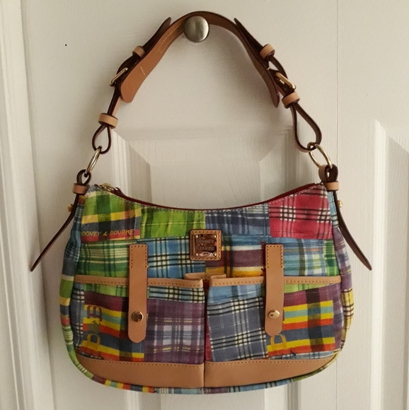 Dooney & Bourke Handbags - Donney & Bourke Madras Plaid Safari Shoulder Bag